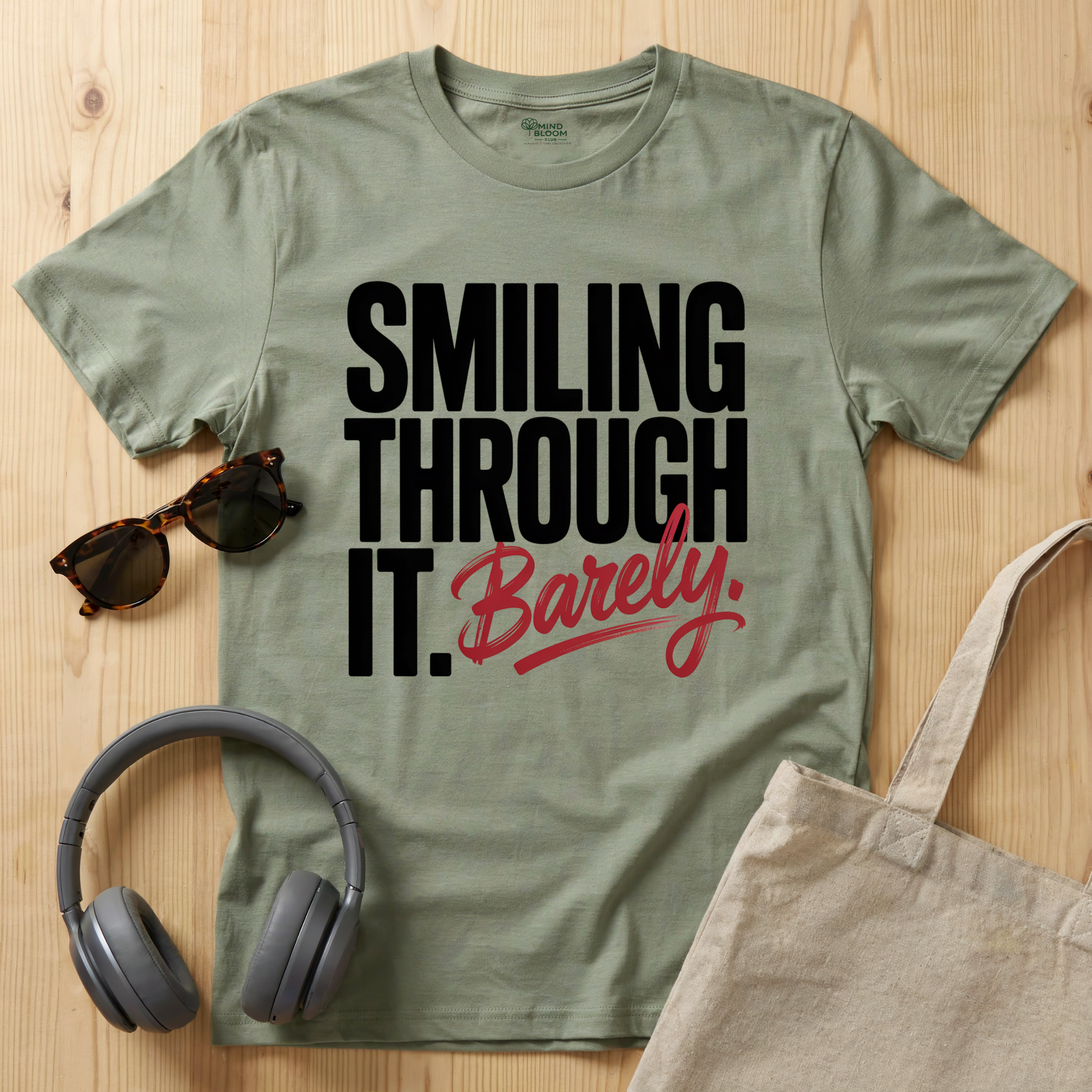 Smiling through it. Barely T-Shirt