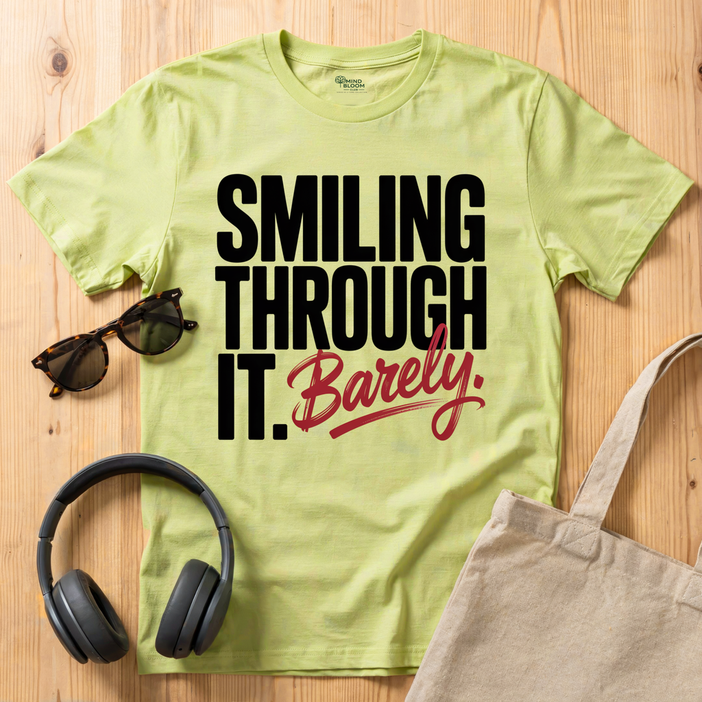 Smiling through it. Barely T-Shirt